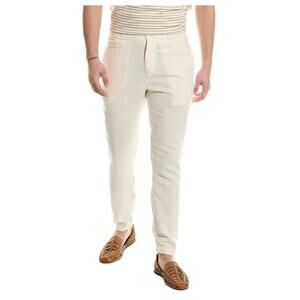 ONIA Men’s linen Blend Elastic Back waist and Cuff lightweight travel pants XL